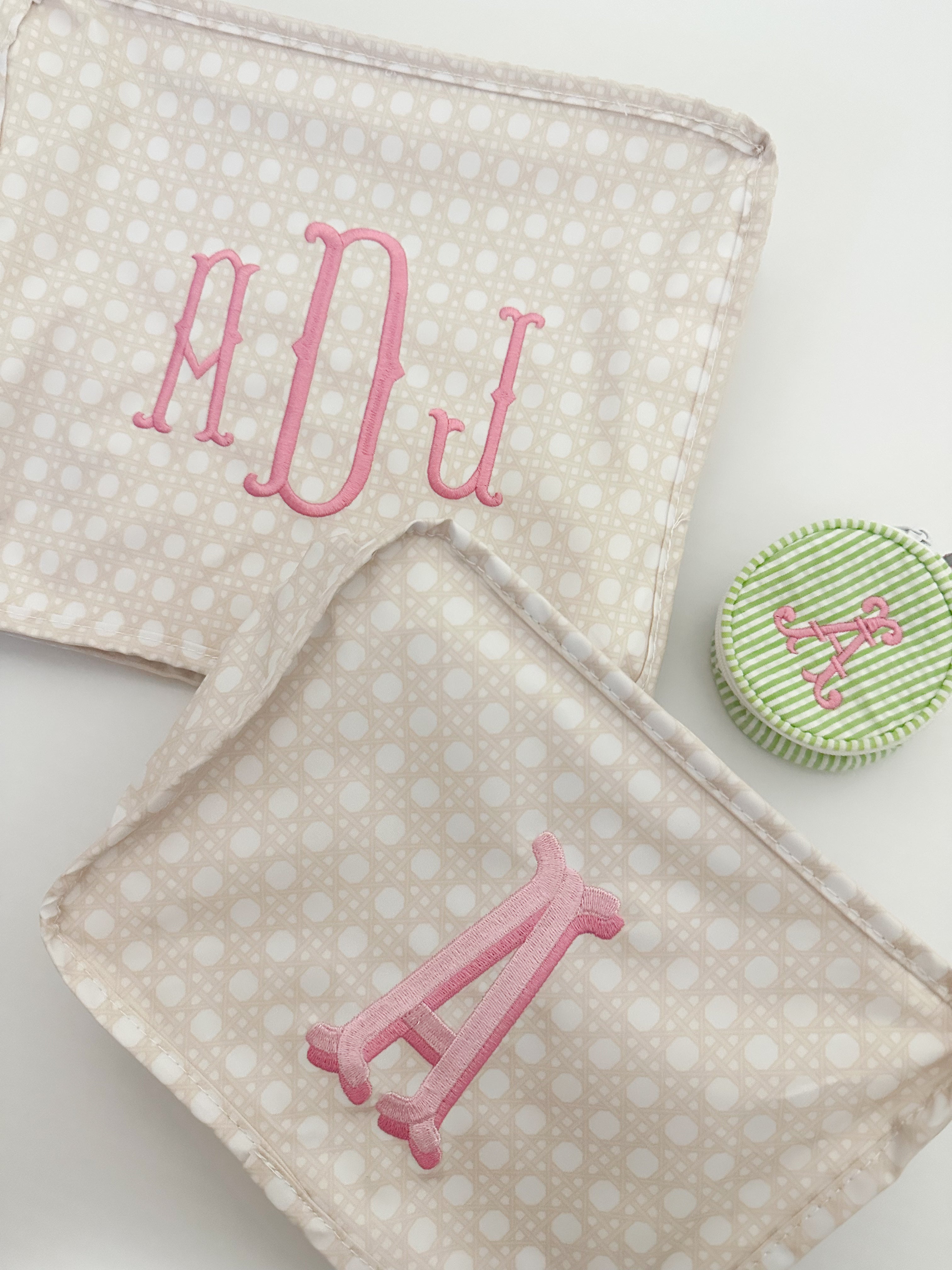 Mini Seersucker Jewelry Case - Lime