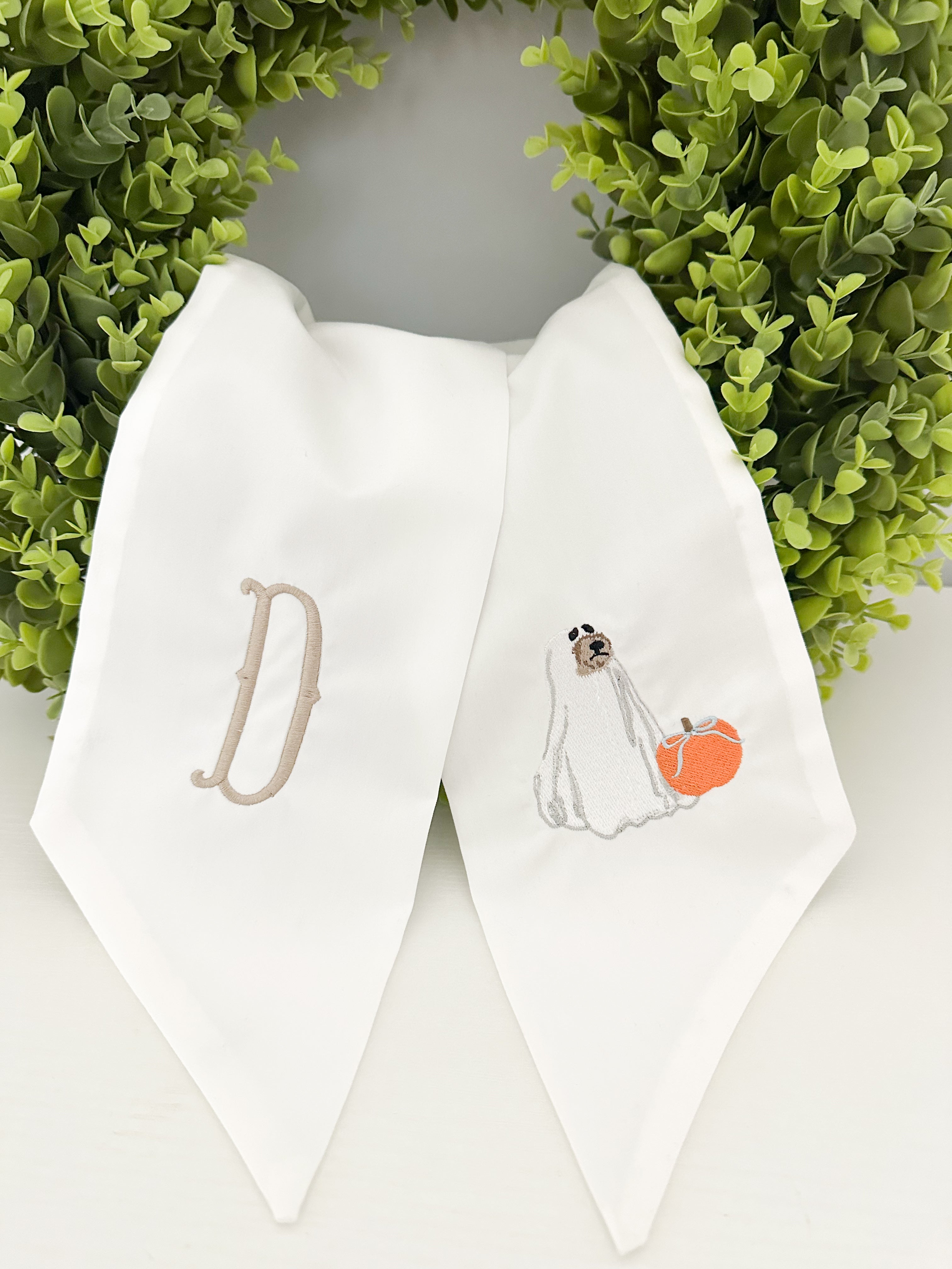 Ghost Pup Wreath Sash