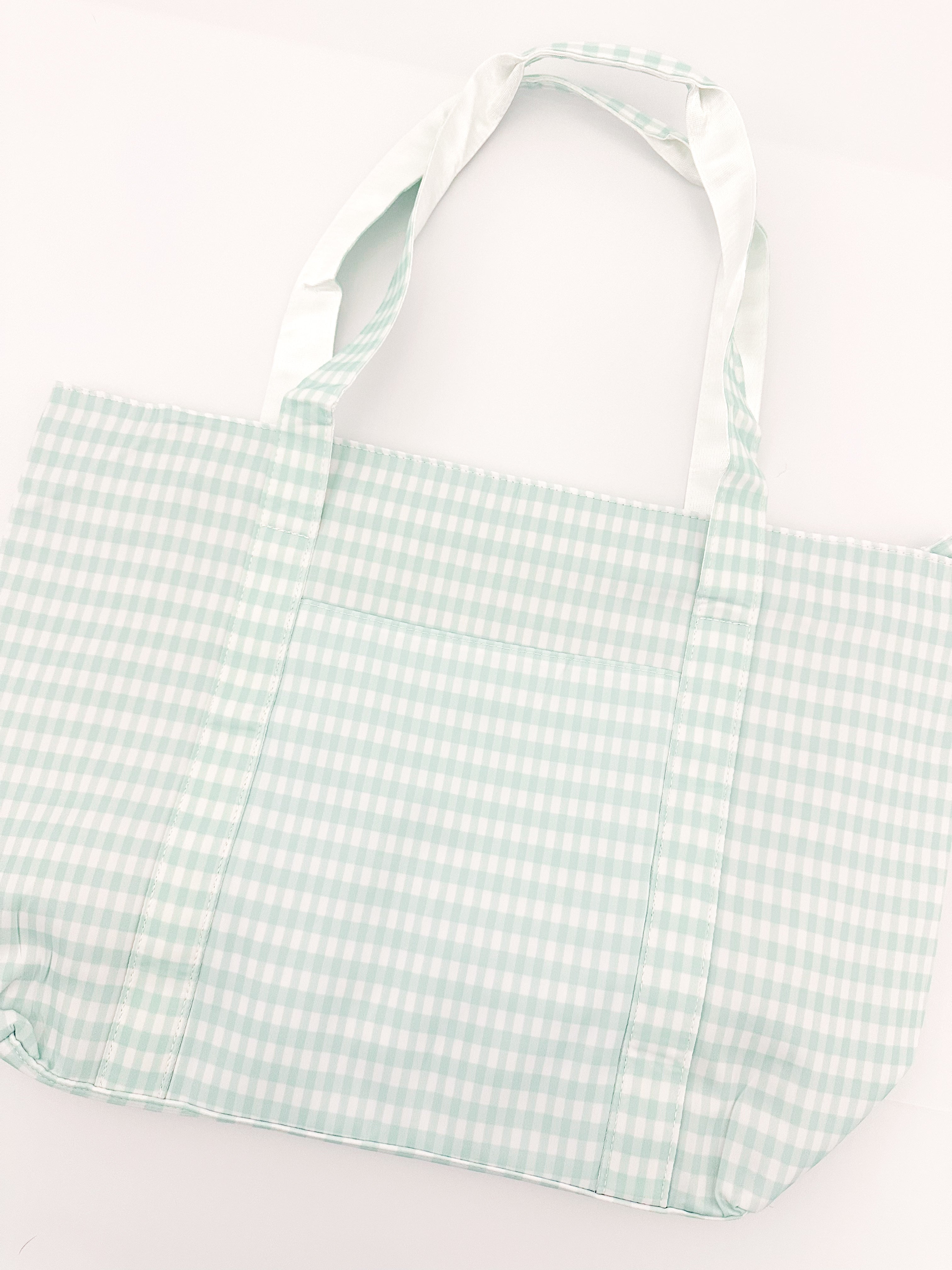 Green Gingham Go Go Tote