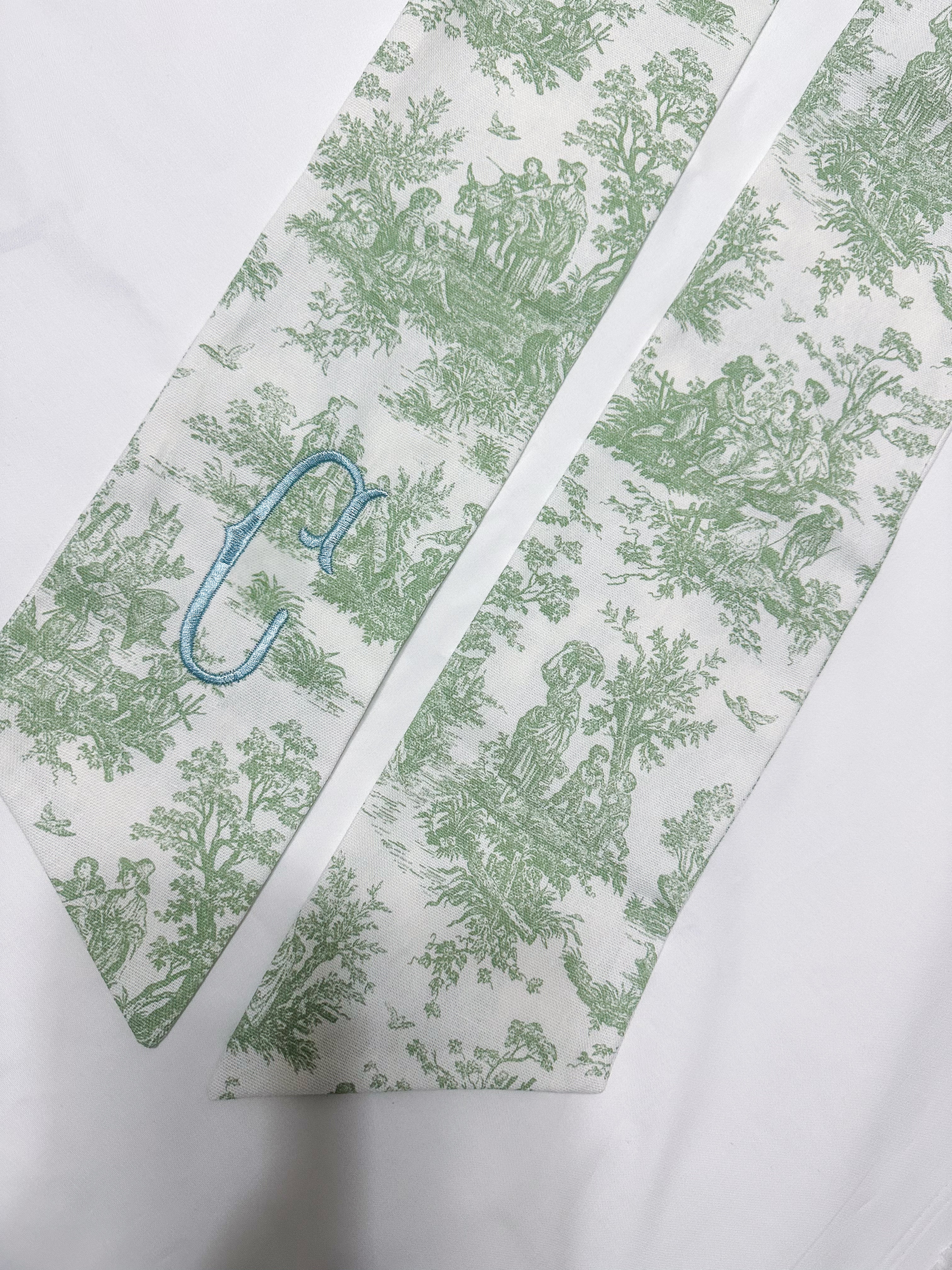 Green Toile Sash