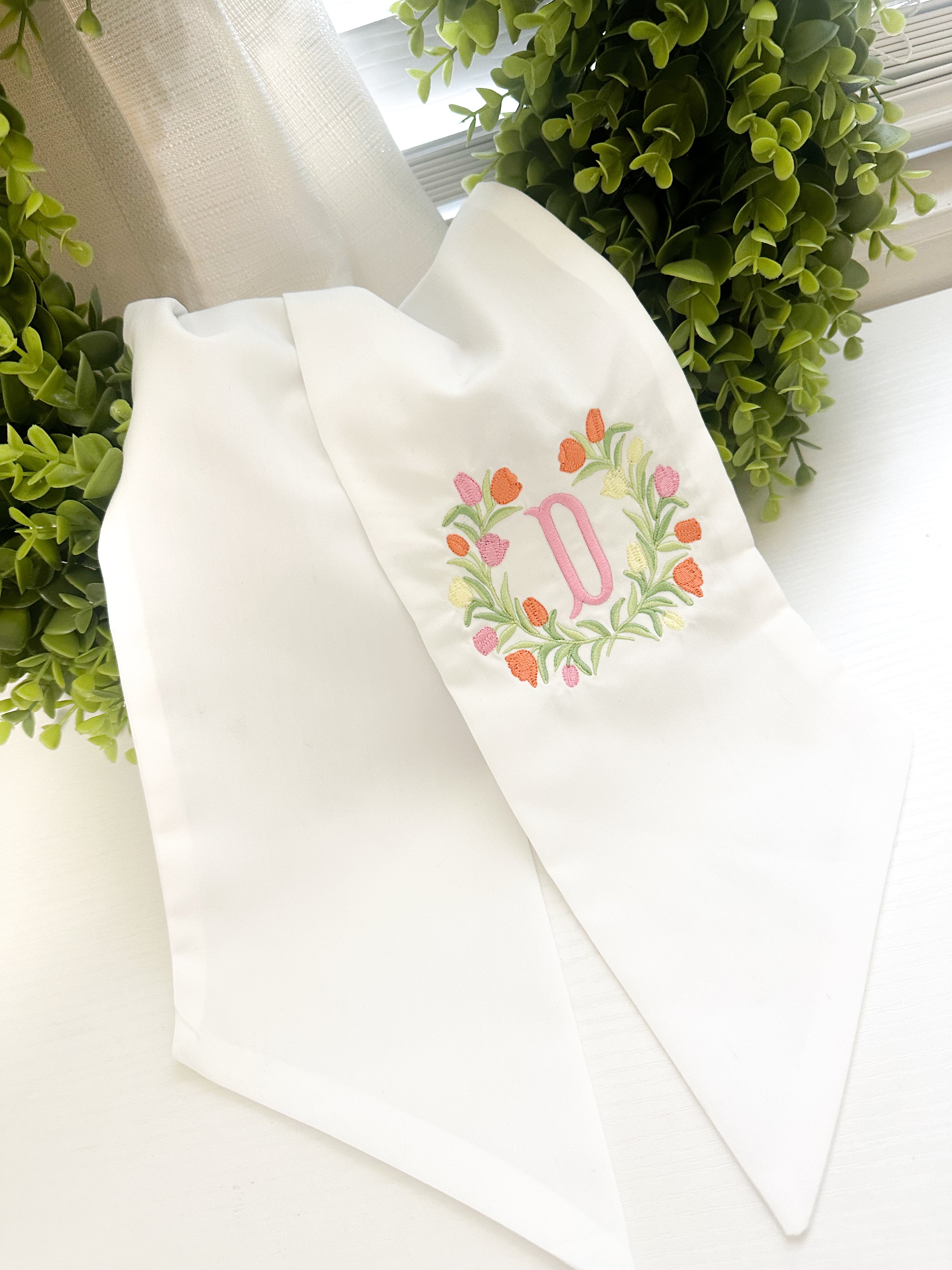 Floral Crest Wreath Sash