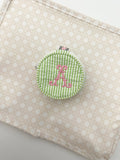 Mini Seersucker Jewelry Case - Lime