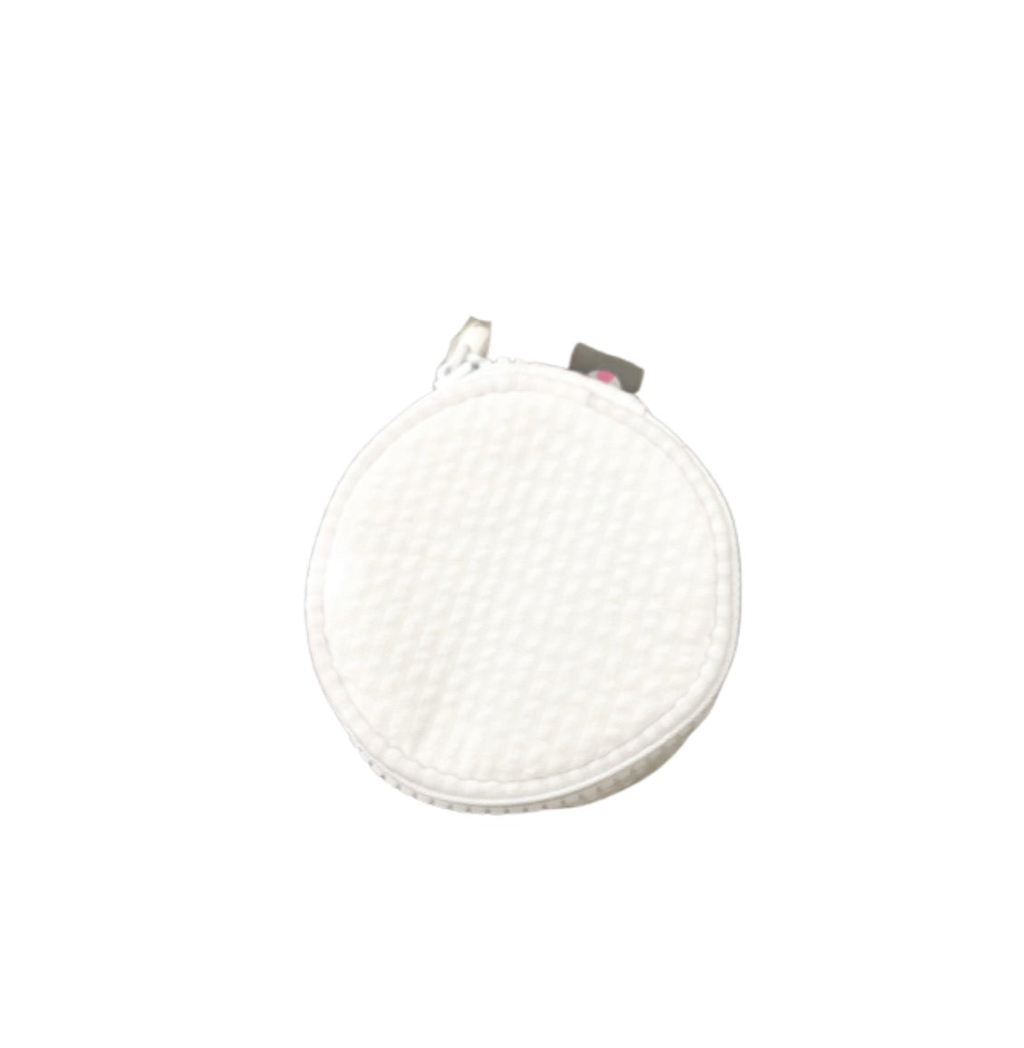Mini Seersucker Jewelry Case - White