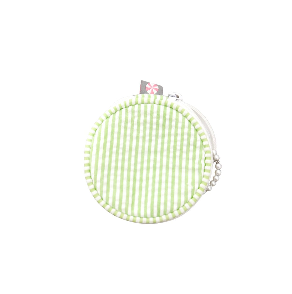 Mini Seersucker Jewelry Case - Lime