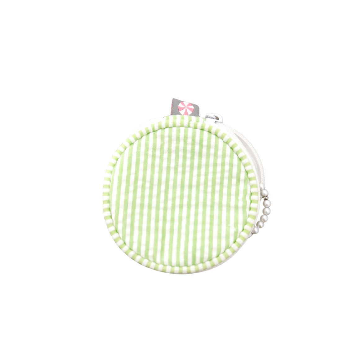 Mini Seersucker Jewelry Case - Lime