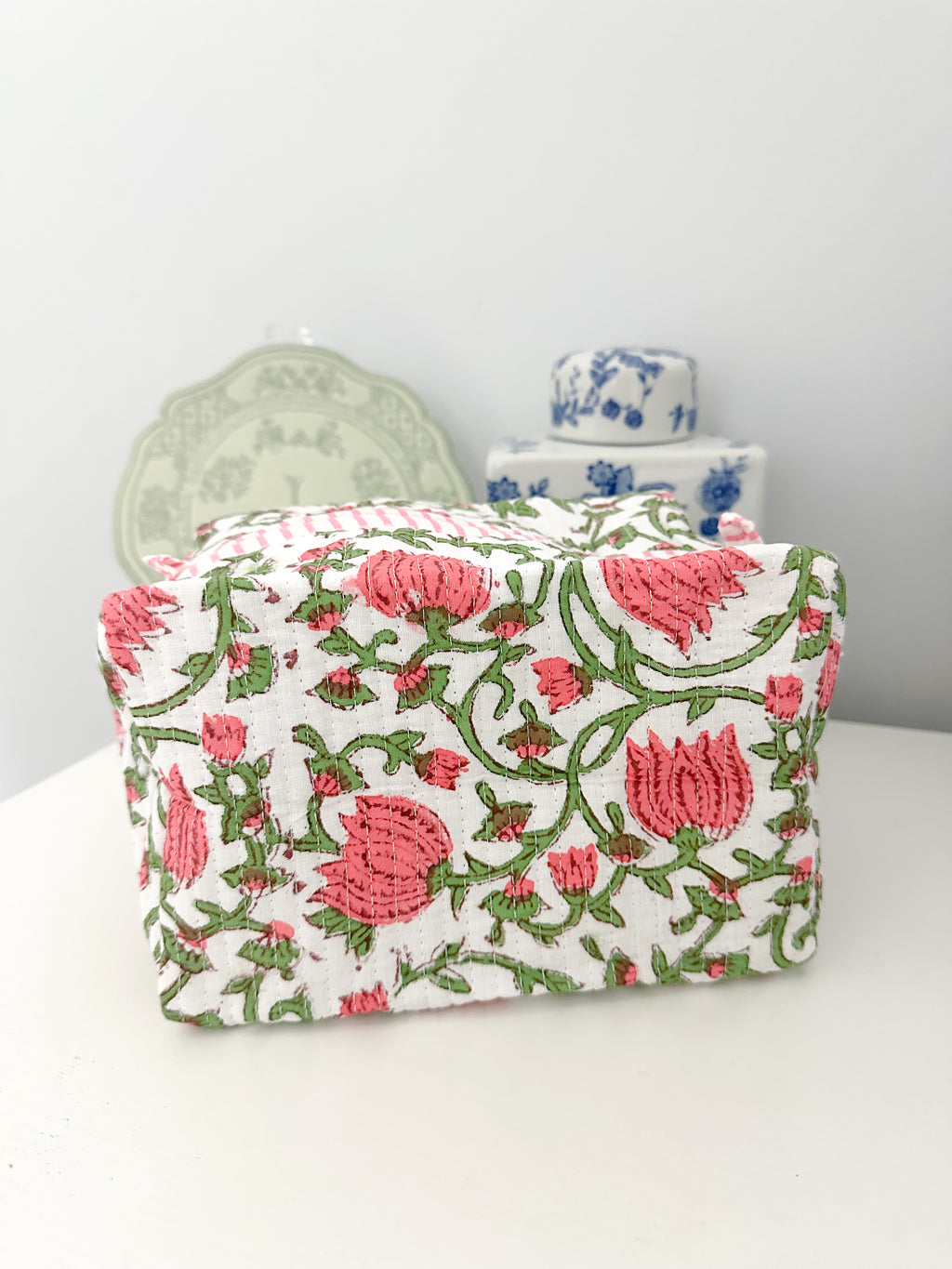 In the Garden Quilted Makeup Bag