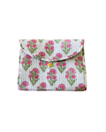 Block Print Jewelry Pouch - Pink